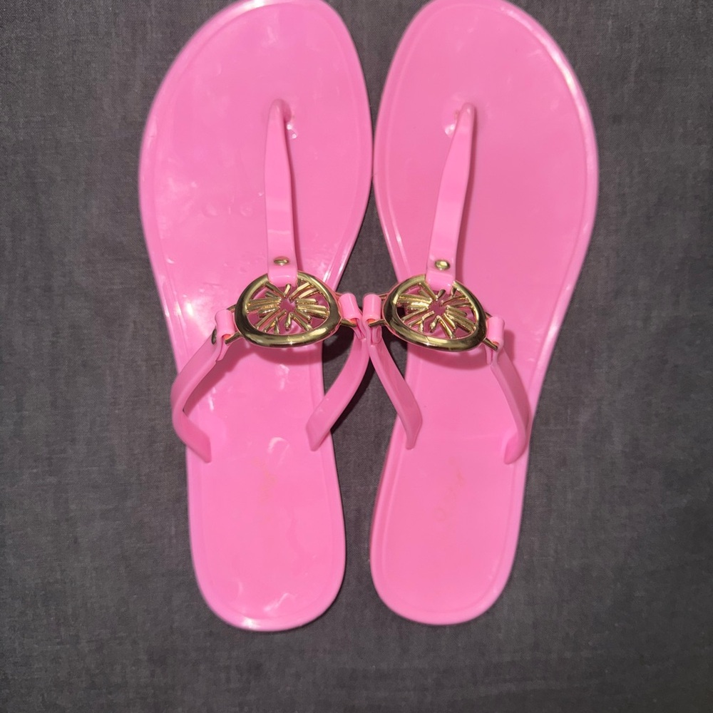 Lilly Pulitzer Pink and Gold Sandals